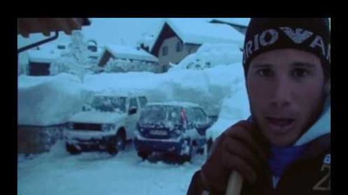 Claudio alle prese con la neve in altabadia 2008