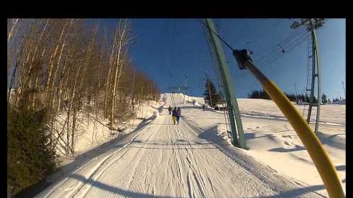 Goofy freestyle skiing, gopro 1080 hd