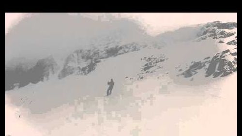 Roccette, con nebbia. monte moro 2012/04/30 macugnaga freeride snowboard hd