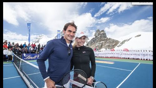Pr: roger federer vs. lindsey vonn auf jungfraujoch