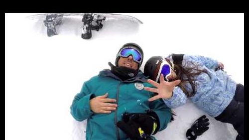 Michel y dana snowboard con ride de vuelta