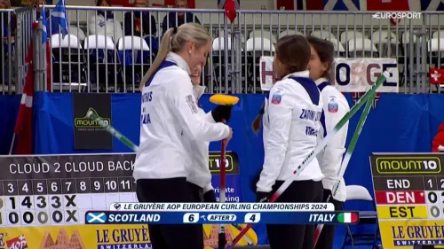 Tiro perfetto di Giulia Zardini Lacedelli, lItalia torna sotto: 6-4 - Europei Curling 2024