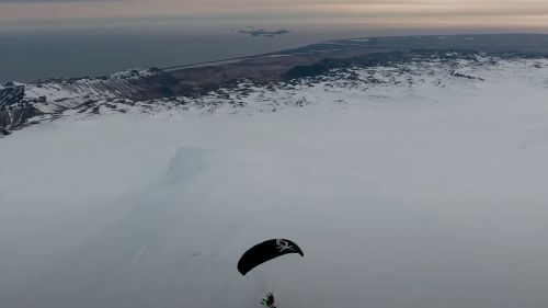 Speed riding su un vulcano in islanda
