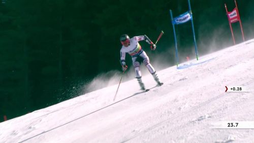 Mathieu faivre al comando dopo la prima manche del secondo gigante di bansko