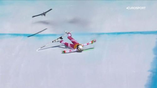 Cade sul fianco nel salto finale, che spavento per cornelia huetter a crans montana - coppa del mondo