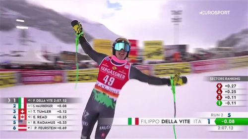 Della vite, che manche! miglior risultato in carriera in gigante, rivivilo