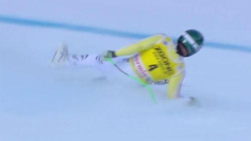 Bormio: schwaiger, che numero! perde uno sci in curva ma resta in piedi