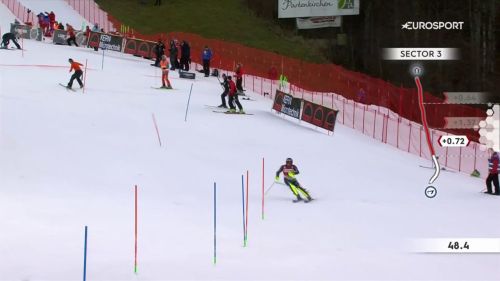 Sala, buona posizione nonostante il distacco: la sua prima manche a garmisch