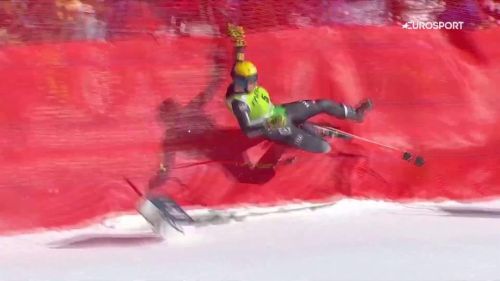 Mattia casse perde il controllo e distrugge le reti: out dal dal super g-bis ma sta bene