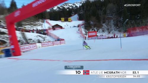 Mcgrath davanti a tutti nella prima manche dello slalom