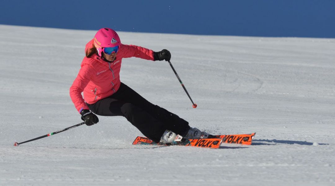 Carolina Ponato al test di Volkl Racetiger Speedwall GS UVO (2017)